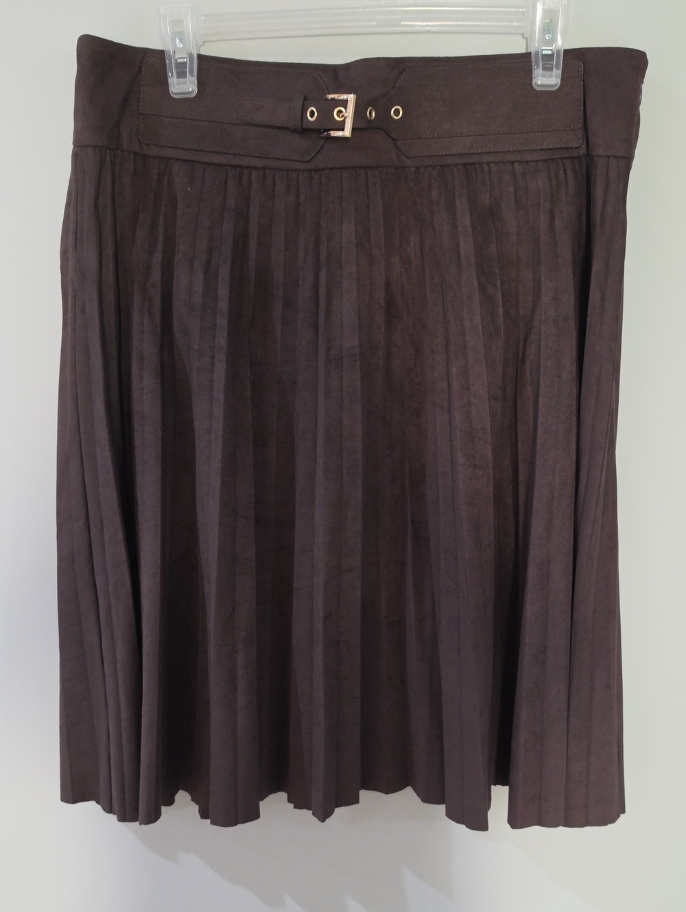 Soft Surroundings Dark Brown Pleated A-Line Skirt